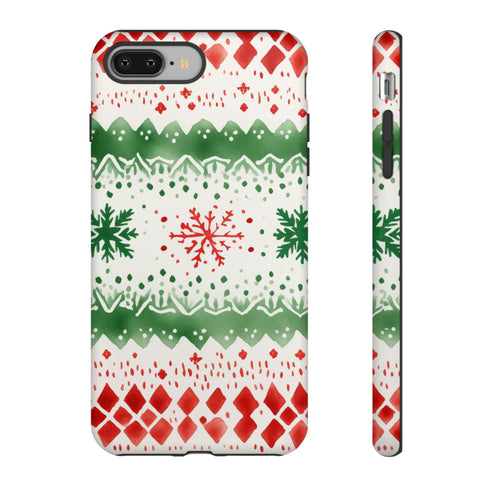 Watercolor Christmas Knitting - Impact Resistant Phone Case iPhone 8 Plus Matte
